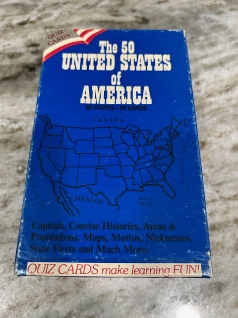 Vintage The 50 United States Of Amercia Quiz Cards Thomas Publications 1989