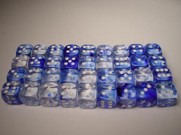Nebula Dark Blue w/white – Dice Block (12mm) – Chessex – 27866 – @