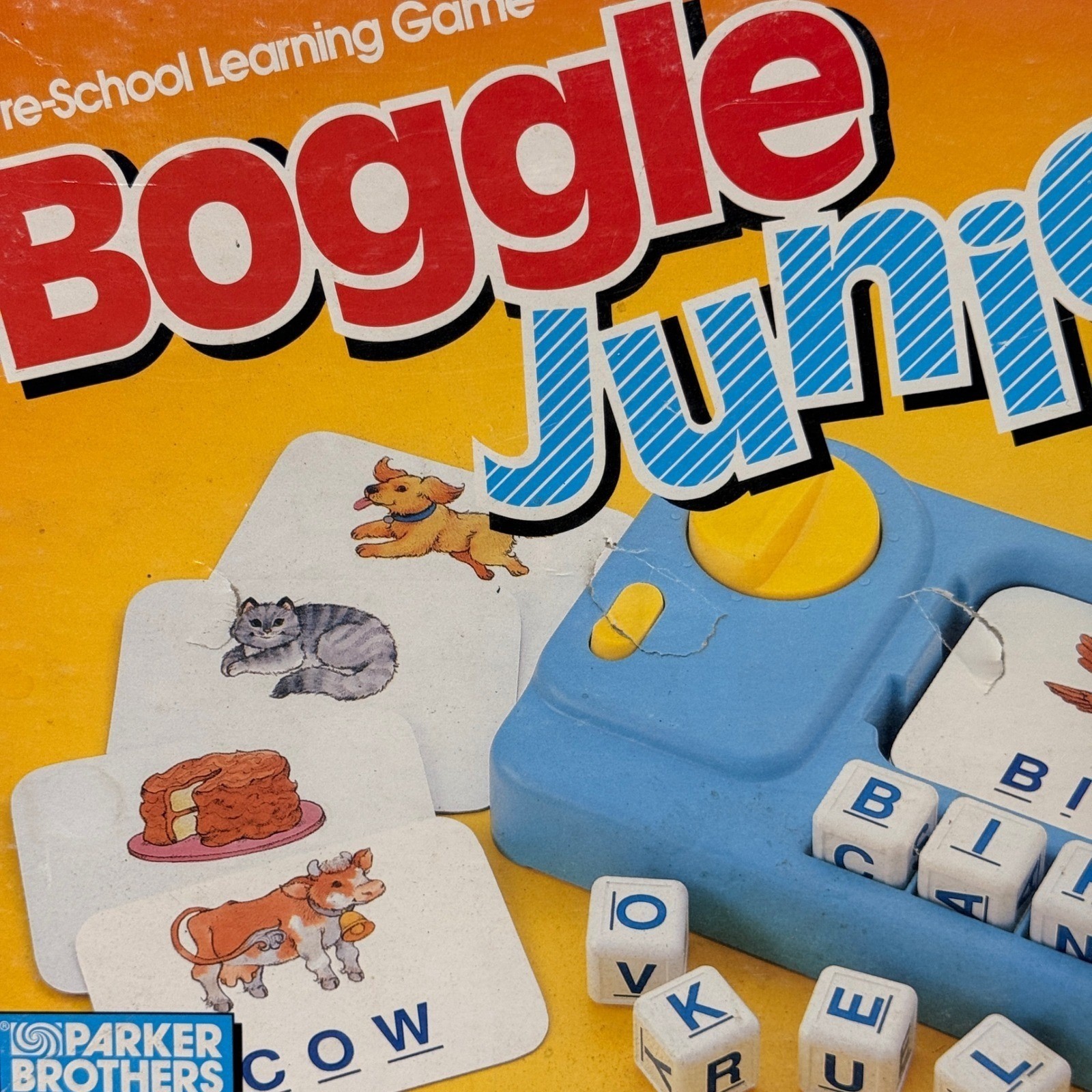 Vintage 1988 Boggle Junior Parker Brothers Pre-School Spelling Learning Game *