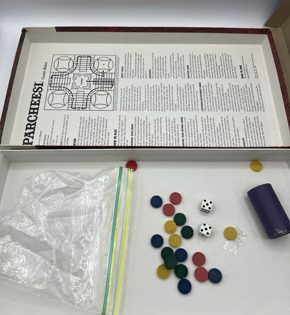Vintage 1989 Parcheesi Royal Game of India Milton Bradley Complete Wooden