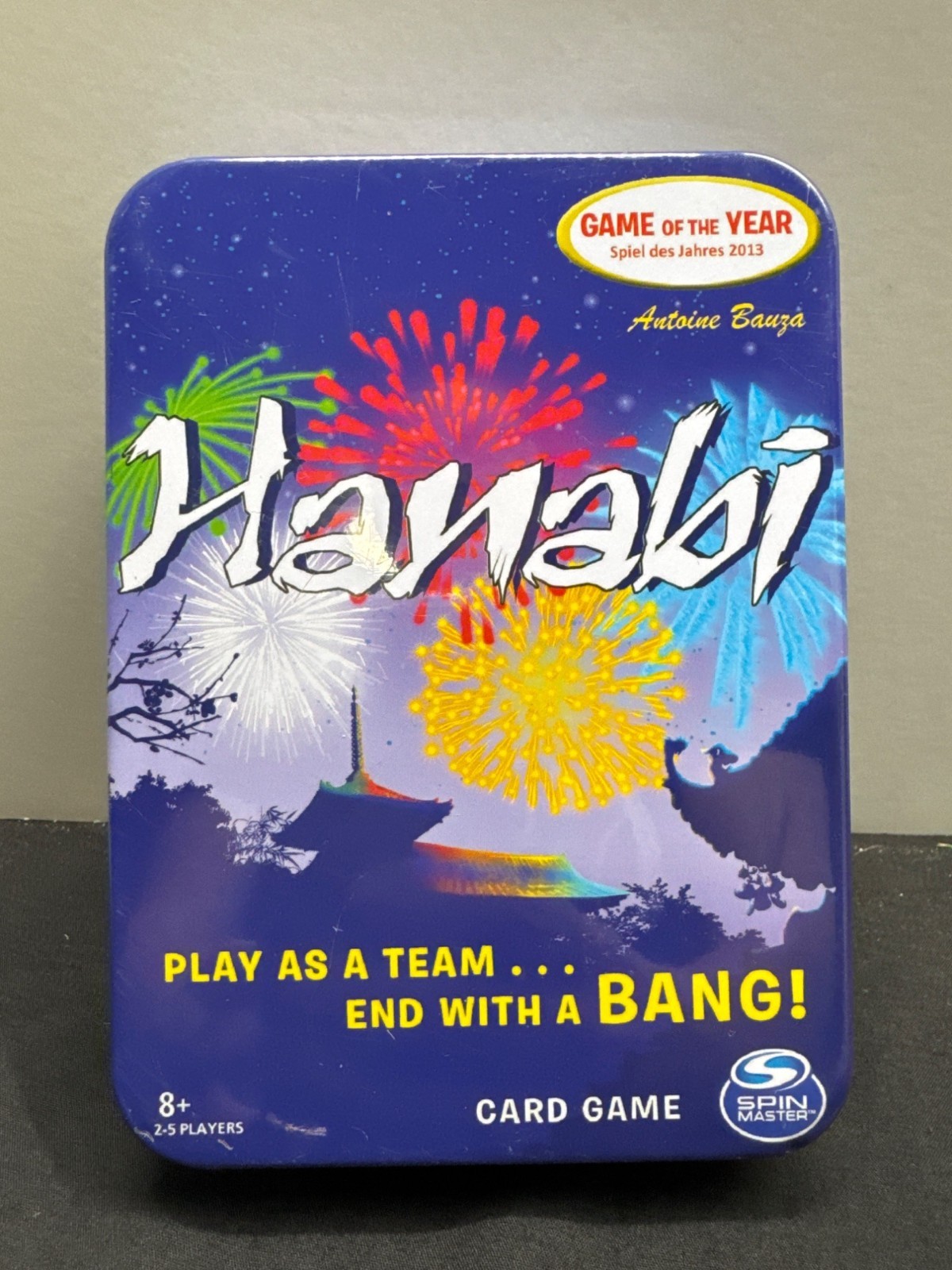 R&R Games Hanabi Fireworks Card Game Tin Travel Game Complete Excellent Light Sc