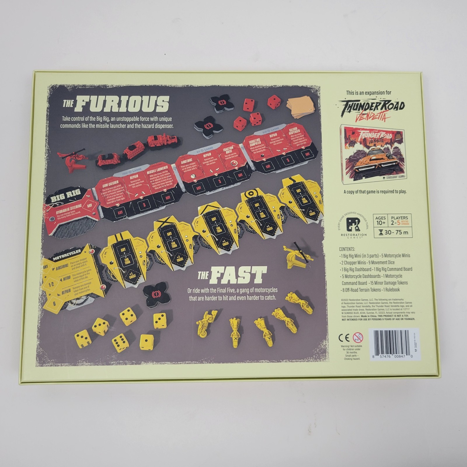 Restoration Games Thunder Road Vendetta Big Rig and the Final 5 OPEN BOX