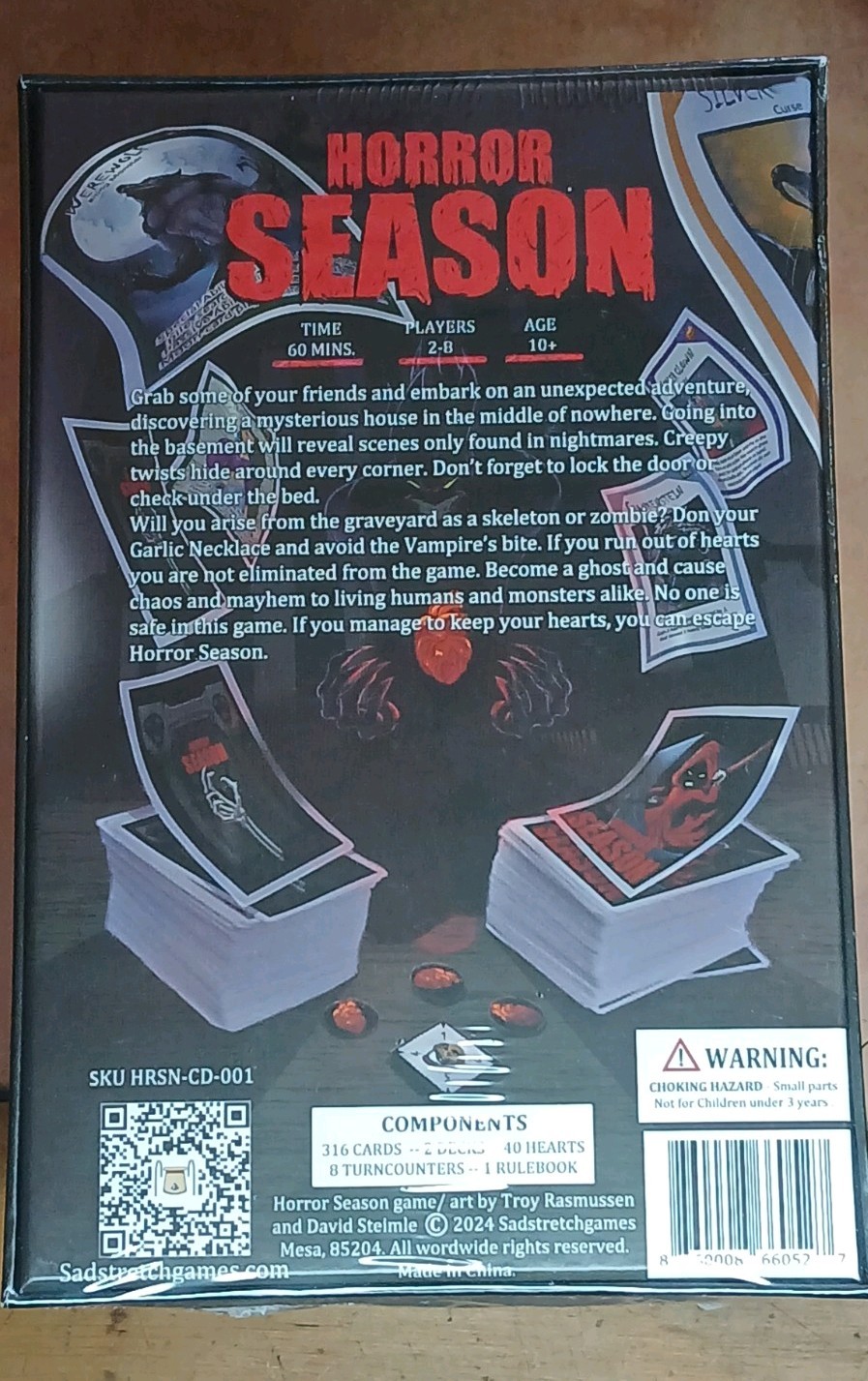 SadStretch Games Horror Season Board Game Horror Theme Cards 2+ Players Age 10+