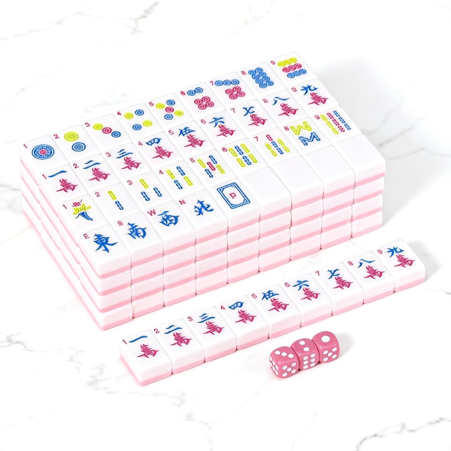 American Mahjong | 166 Premium 1.2-Inch Ivory White Tiles | Complete Mahjong Gam