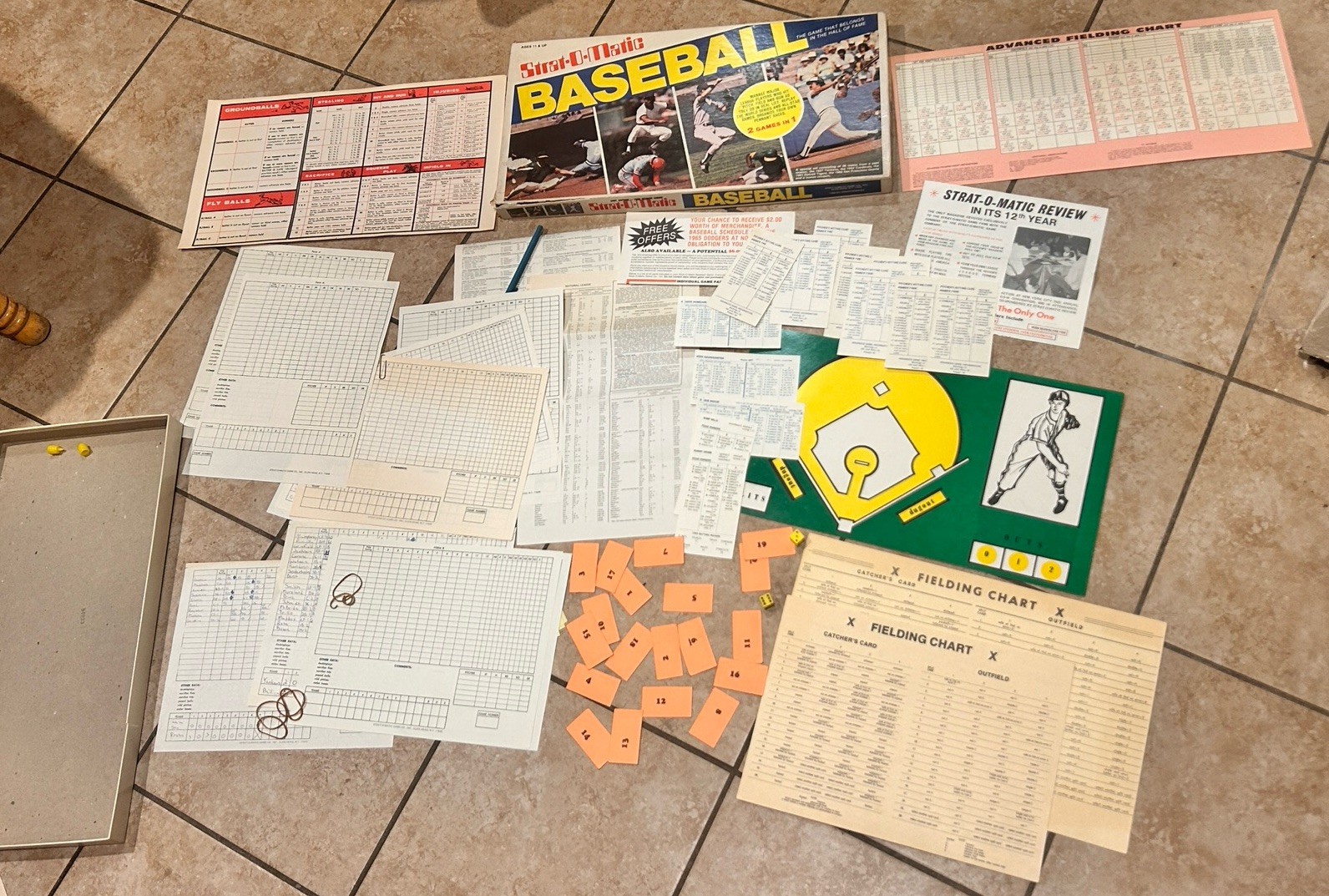 Vintage 1 Strat-O-Matic Baseball Board Game – 980 Season Stats Incomplete