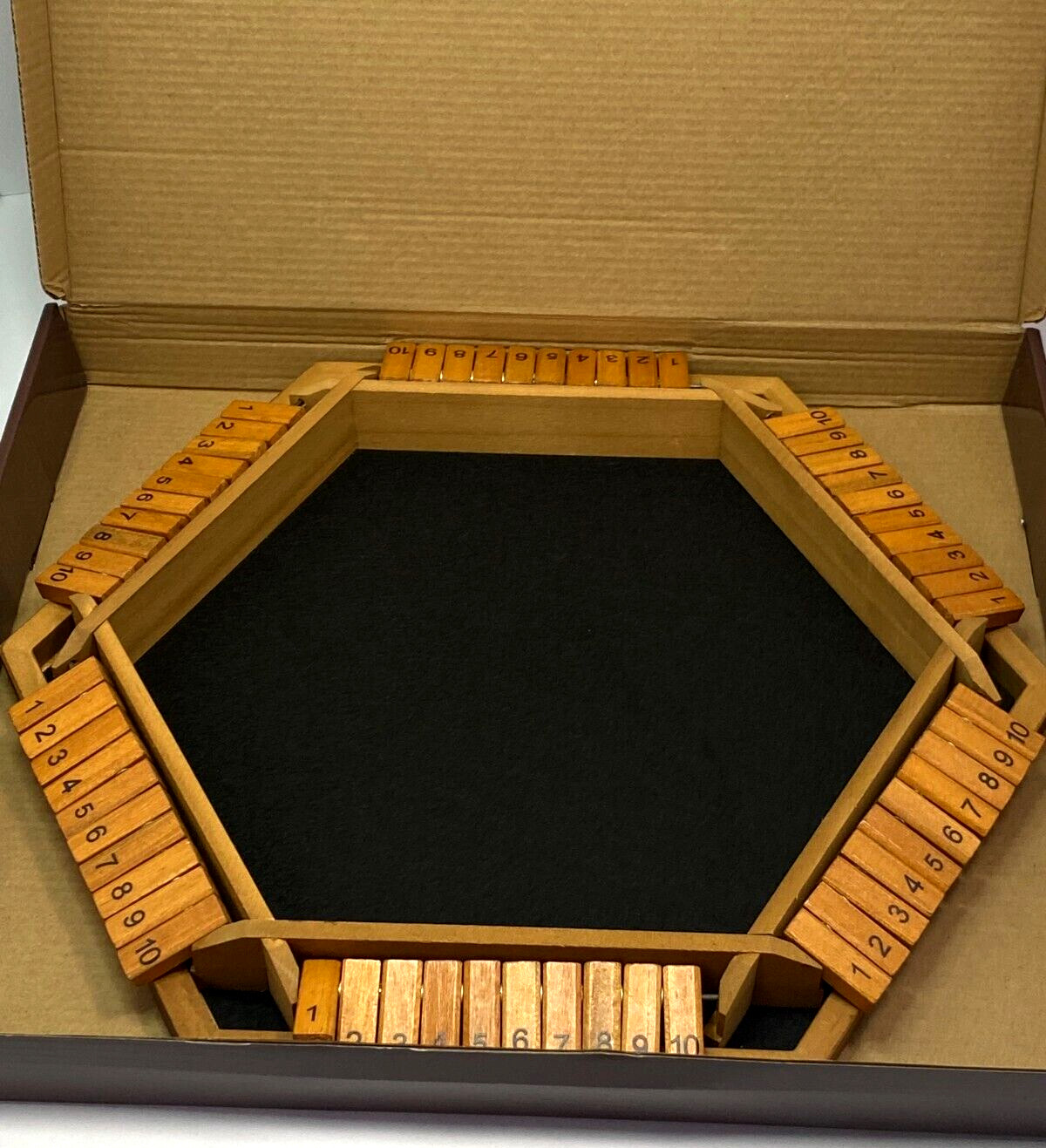 NICECHO 1-6 Players SHUT THE BOX Dice Game Wooden Board Table Strategy Game