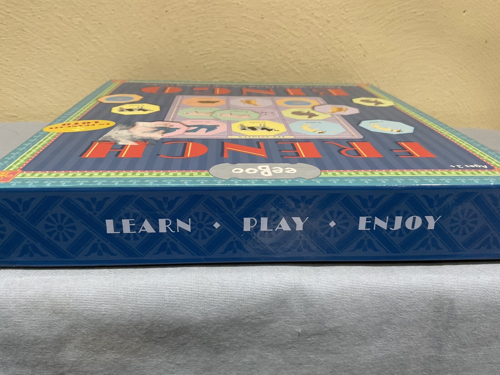 VTG. 2007 EEBOO FRENCH BINGO LOTTO EDUCATIONAL GAME, 3 YEARS PLUS, HOMESCHOOL