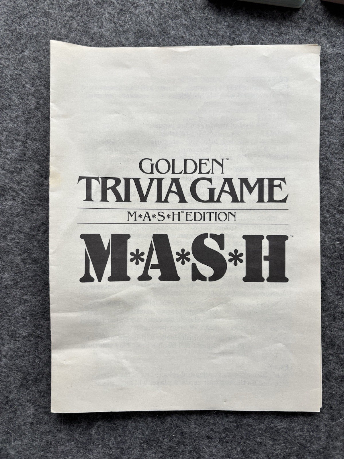 VTG 1984 GOLDEN TRIVIA GAME M*A*S*H EDITION COMPLETE 2+ PLAYERS AGES 10 TO ADULT