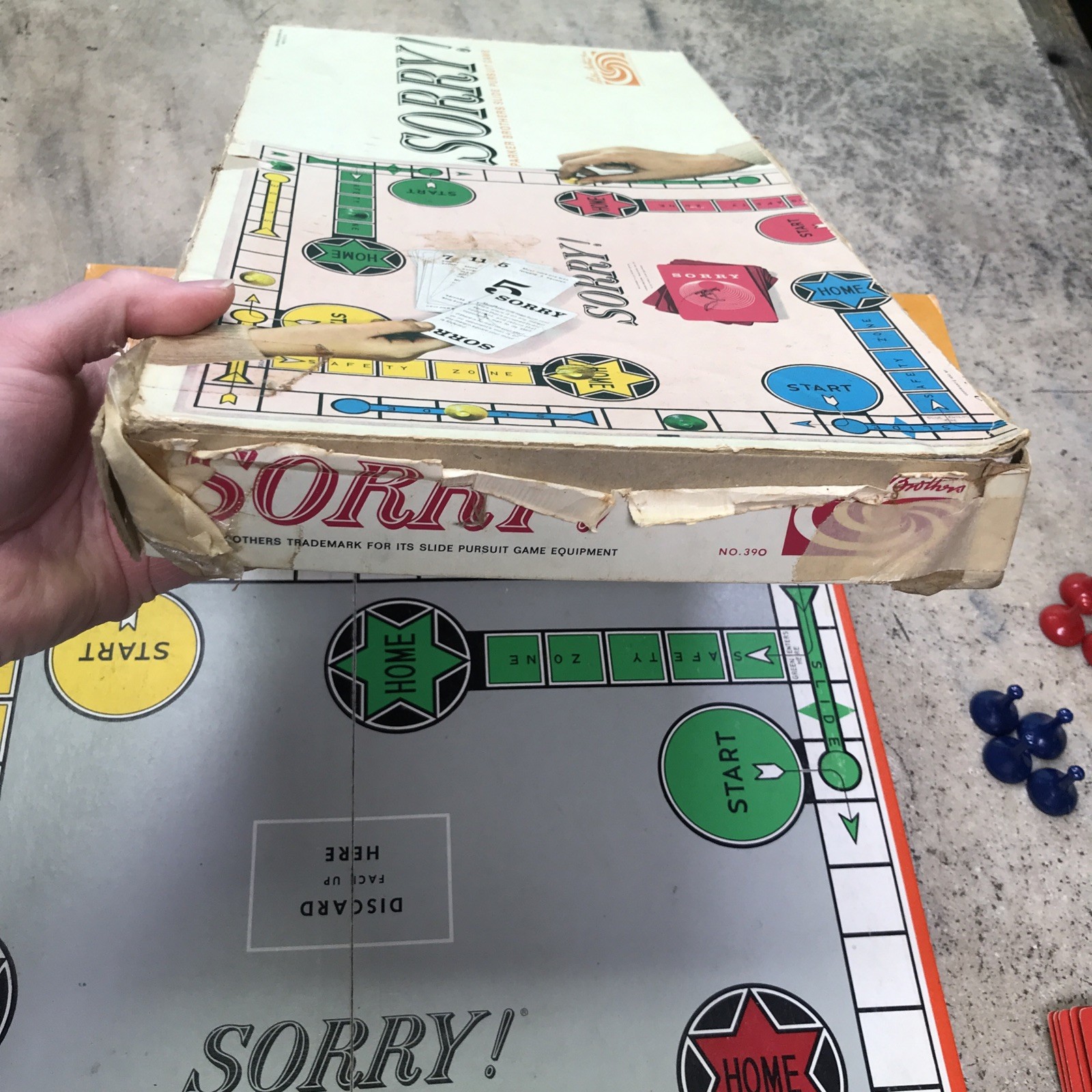 Vintage 1950s 60s SORRY Board Game Parker Brothers 100% Complete – Family Fun!