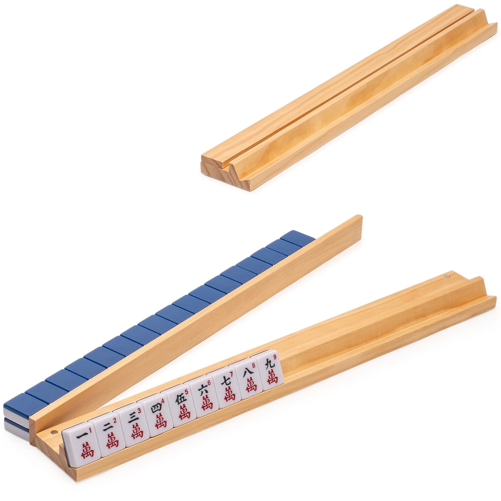 American Mahjong HARBOR TIDE Blue Tiles Beige Bag Rack/Pusher FX-AM009-A New