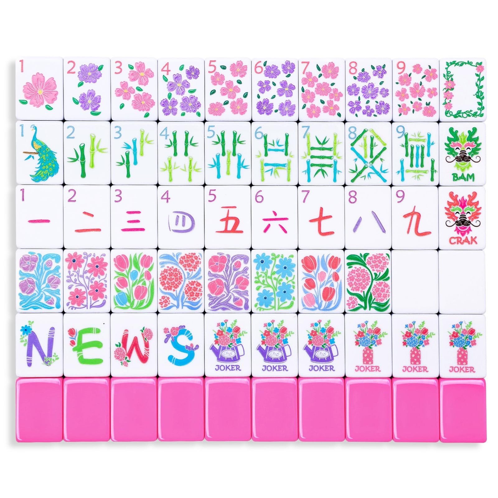 Majolicia American Mahjong Set, 160 Engraved Tiles with Accessories and Mahjo…