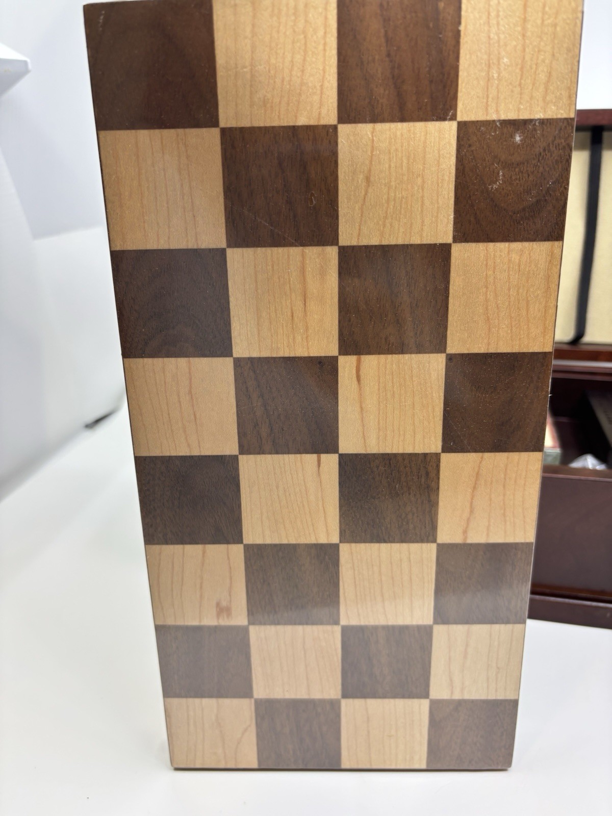 Levenger Wood Game Treasure Chest Chess Checkers Dominoes Cribbage Poker Dice