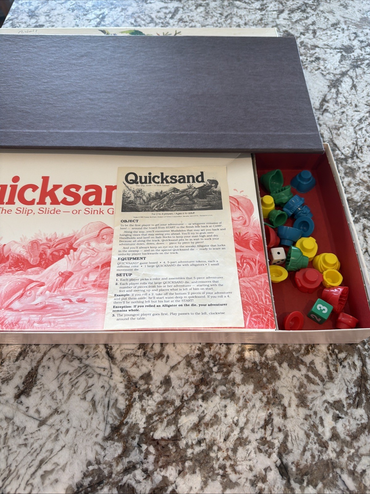 Quicksand The Slip, Slide or Sink Board Game Parker Brothers VTG 1989 Complete