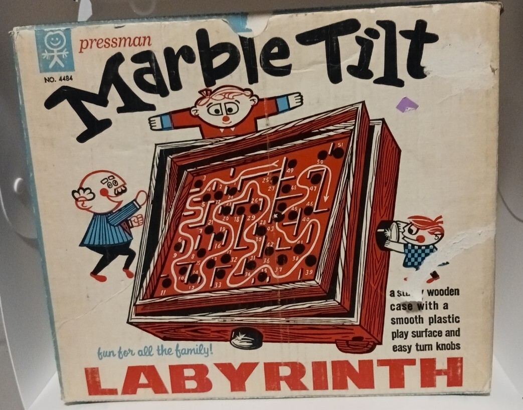 Vintage 1960s Pressman Marble Tilt Labyrinth A Maze Game Original 4484