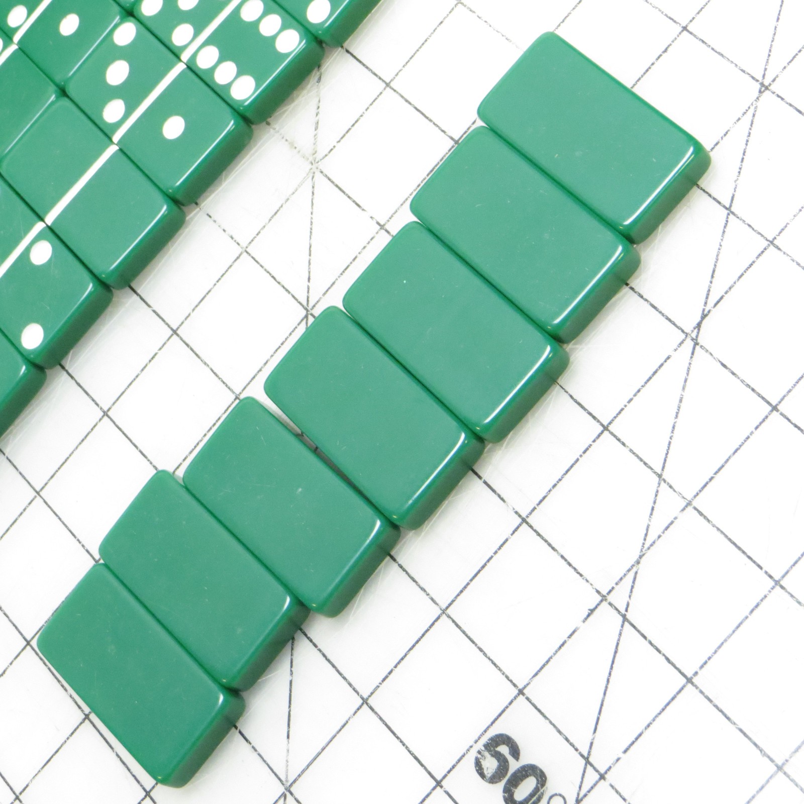 Vintage Puremco MarbleLike Green Standard Dominoes Set of 28 & Box – Made in USA