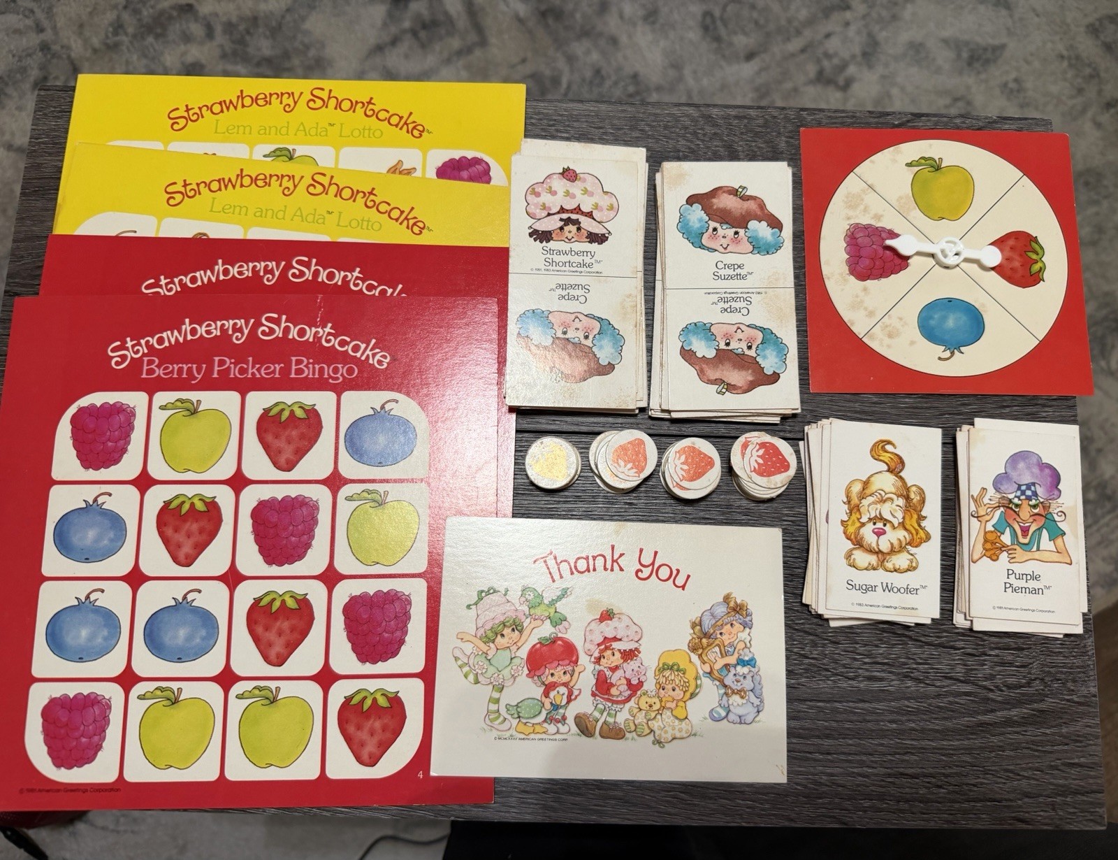 Vintage Strawberry Shortcake Game Basket 4 In 1 Game 1981 Parker Brothers