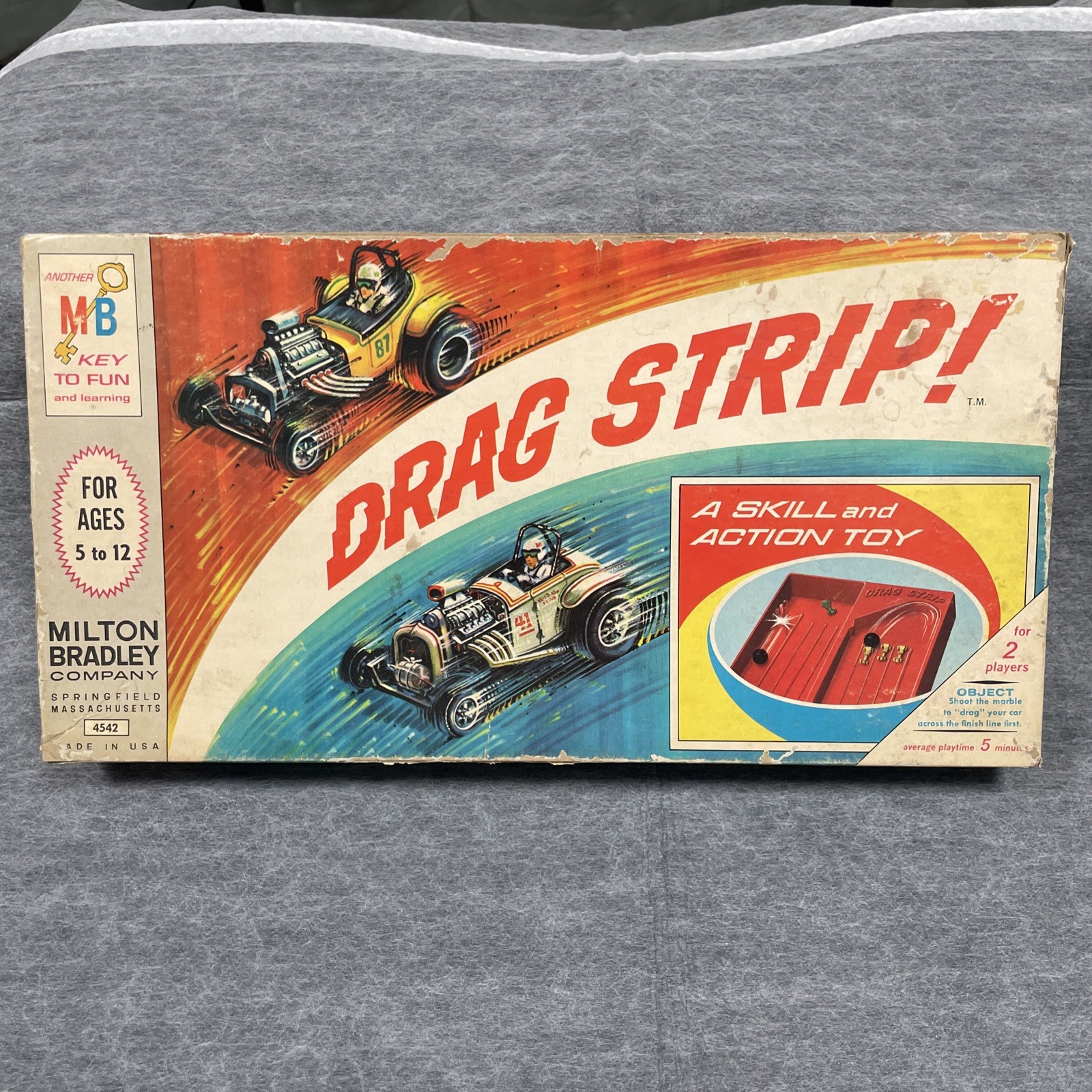 Milton Bradley Drag Strip Skill and Action Racing Game 1965