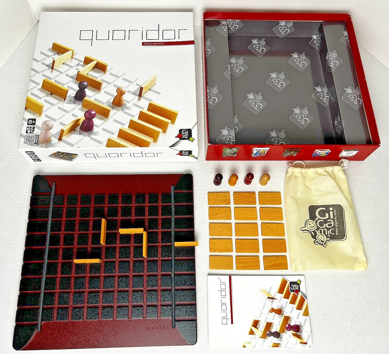 QUORIDOR: Abstract Maze Building & Maneuver Wood Board Game, Gigamic, COMPLETE