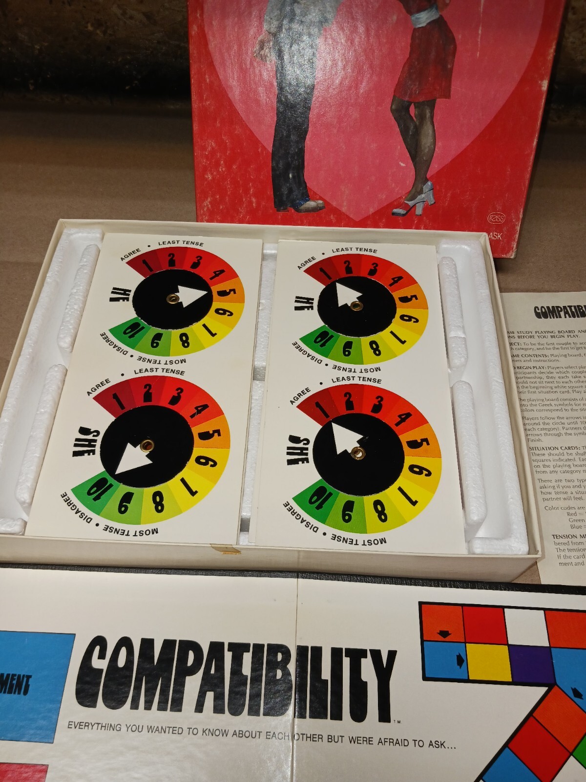 VINTAGE 1974 REISS Board Game COMPATIBILITY, Complete, VG Condition, Free Ship