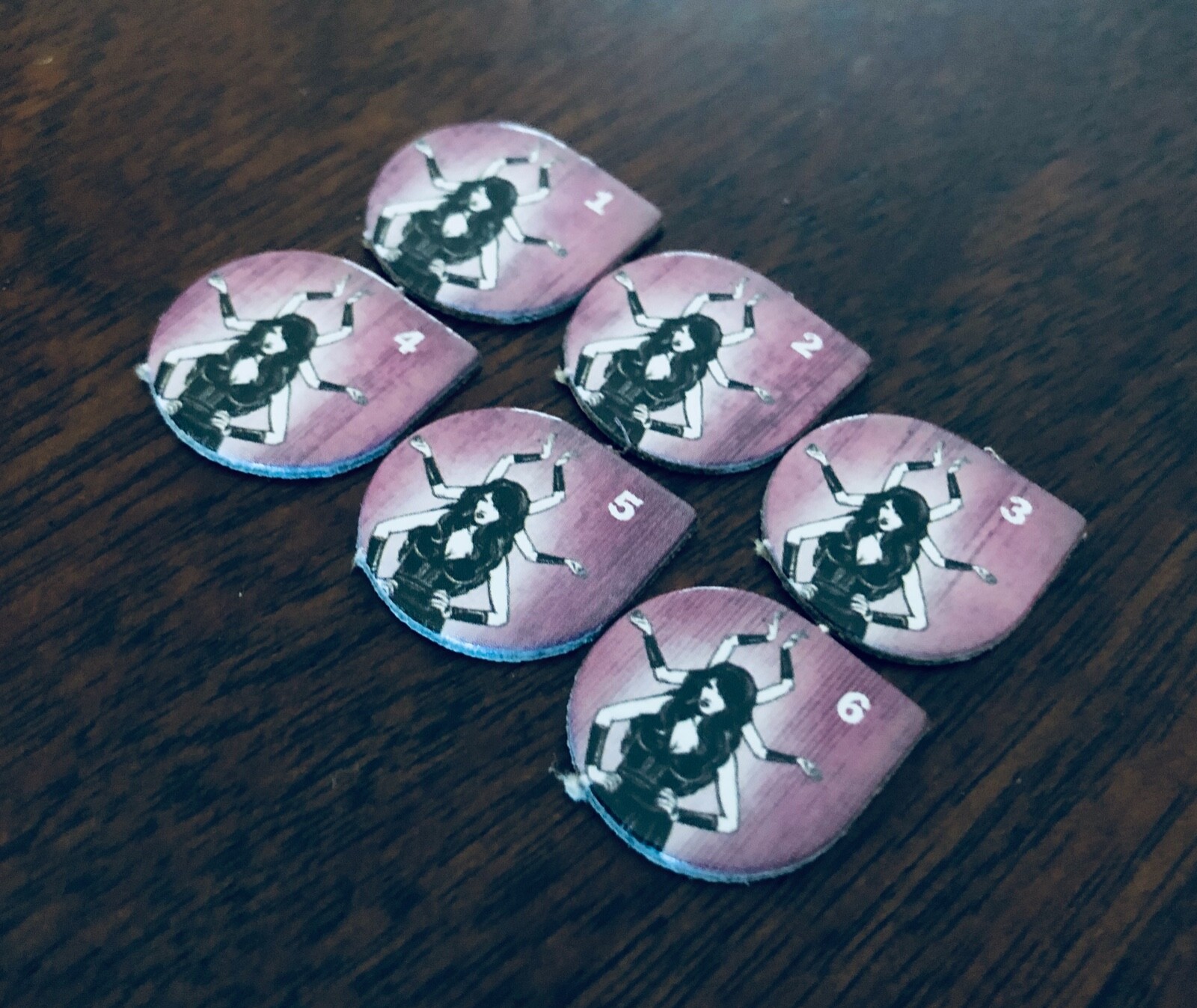 Betrayal at House on the Hill (Magenta Arms Lady Tokens) Replacement 6 Pieces
