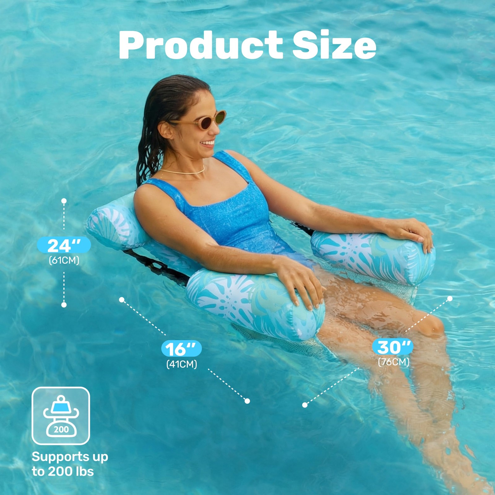Inflatable Pool Float Chair 2 Pack Heavy Duty Cyan Pink SLOOSH Floats Adult Blow