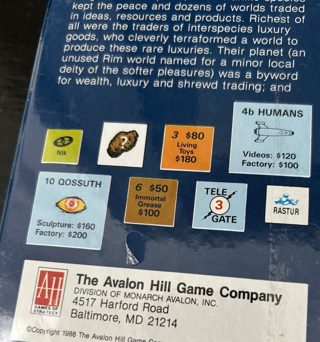 Avalon Hill 1988 – MERCHANT OF VENUS – Science Fiction Trading Game (SEALED)