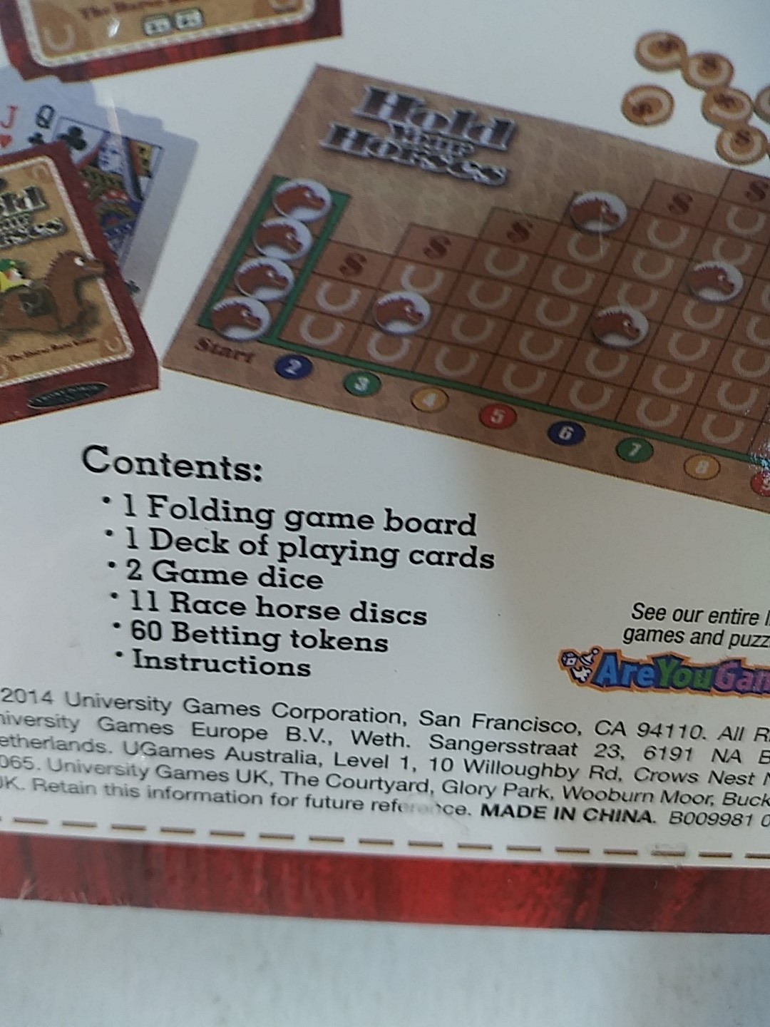 Hold Your Horses Front Porch Classics Horse Race Card Board Game Ships Fast