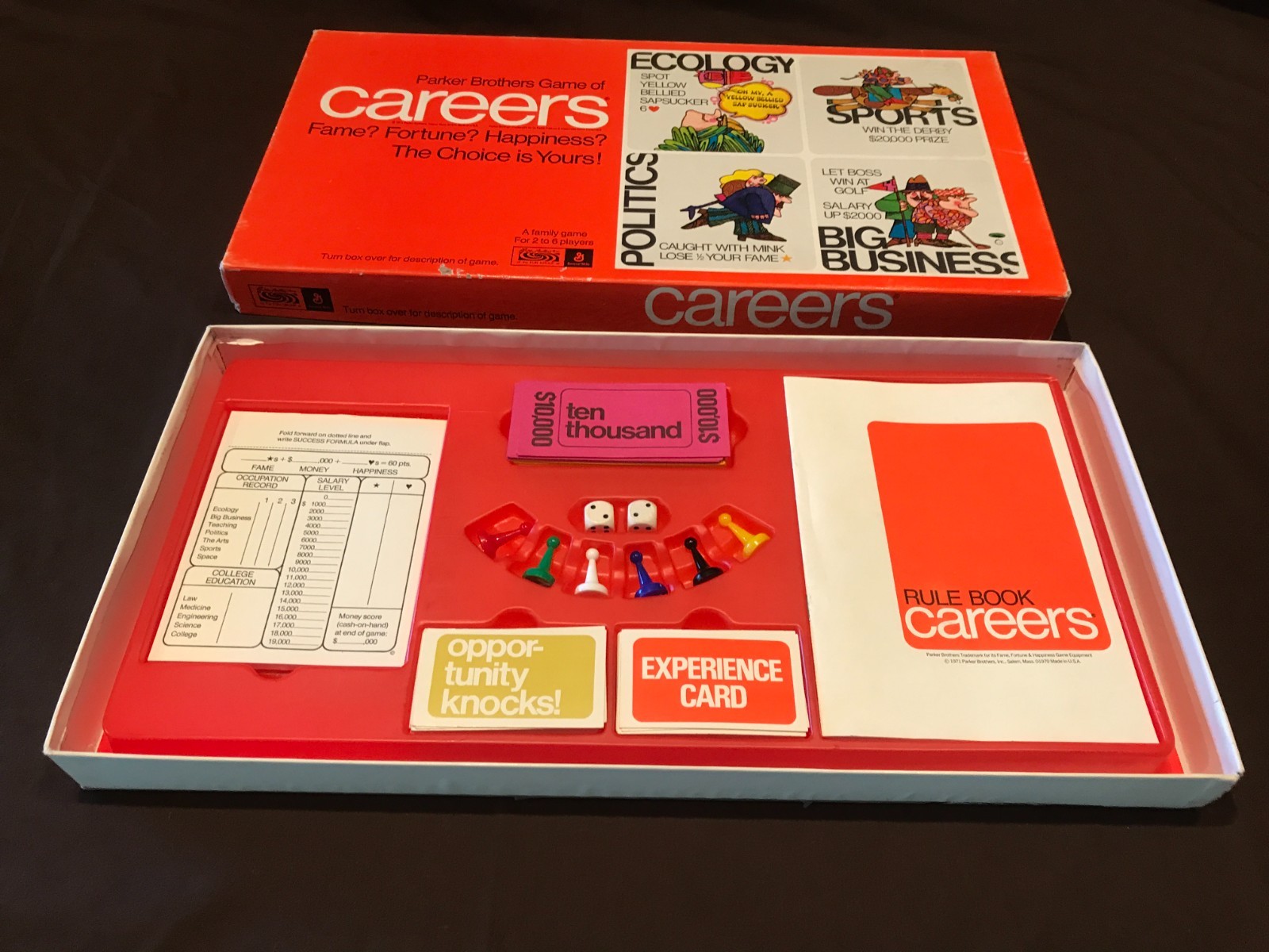 1971 Careers Board Game By Parker Brothers – Complete – Good Condition!!