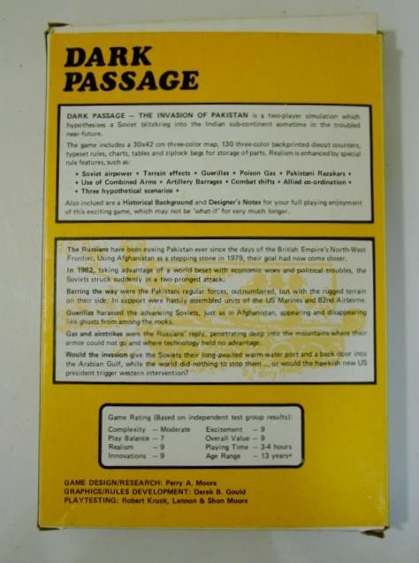 Swedish Game Prod – DARK PASSAGE – The Invasion of Pakistan Game (UNP) EX