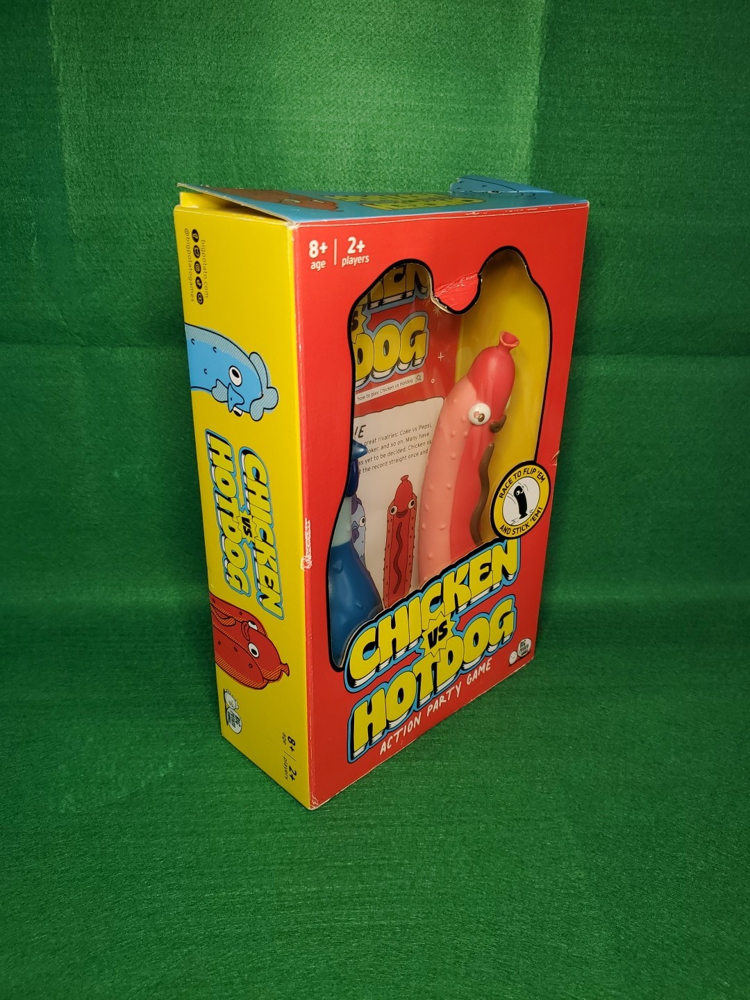 Big Potato Chicken vs Hotdog Action Party Game Used 8+ 2 Players Flip Stick READ
