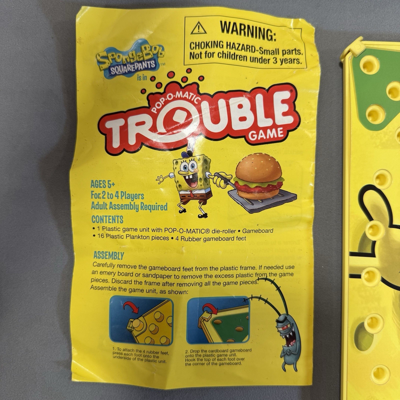 SPONGEBOB Squarepants Pop-O-Matic Trouble Game Hasbro Rare 2012 Edition INTL?