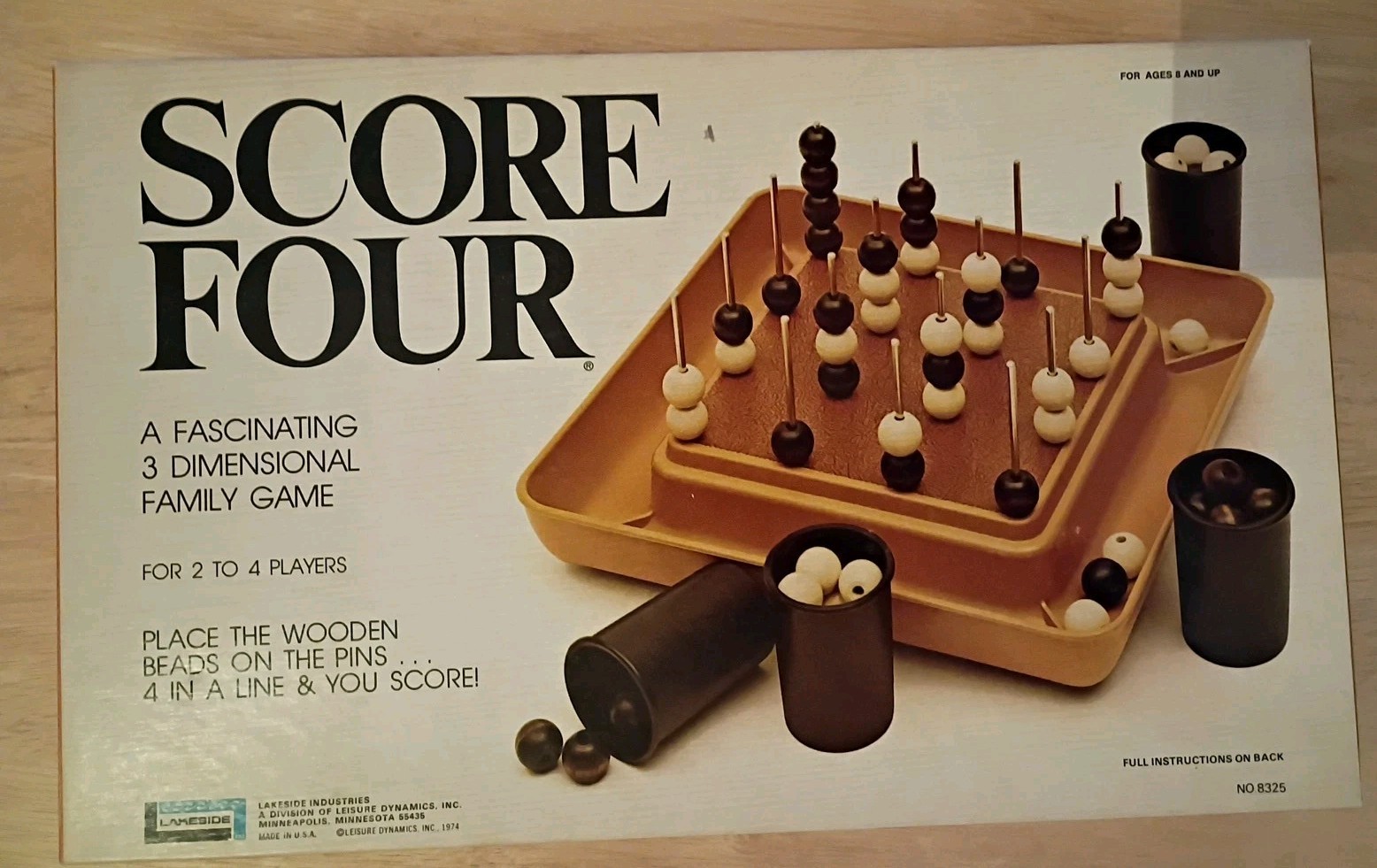 Vintage 1975 “Score Four” Strategy Family Game by Lakeside. Missing 2 metal pegs