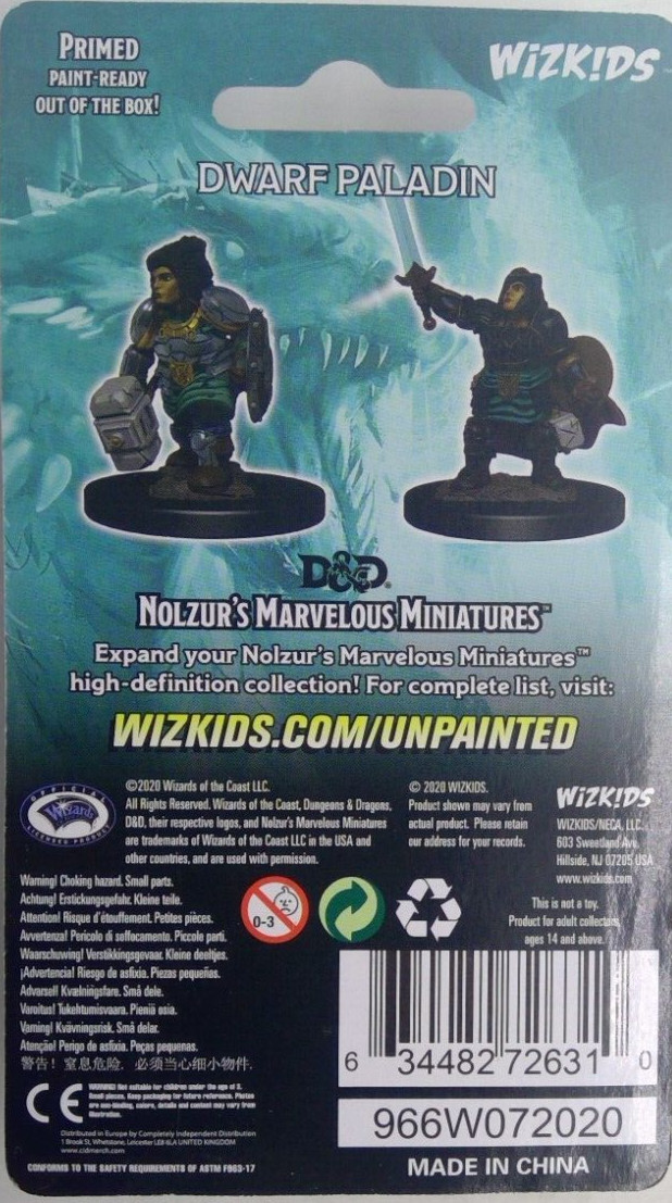 DUNGEONS & DRAGONS MARVELOUS MINIATURES ~ DWARF FEMALE PALADIN