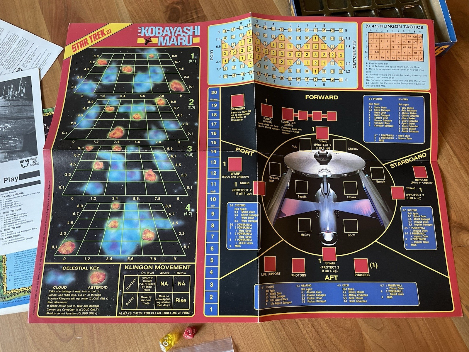 Star Trek III WEG West End Games 3 Solitaire 1985 | PUNCHED complete | GOOD