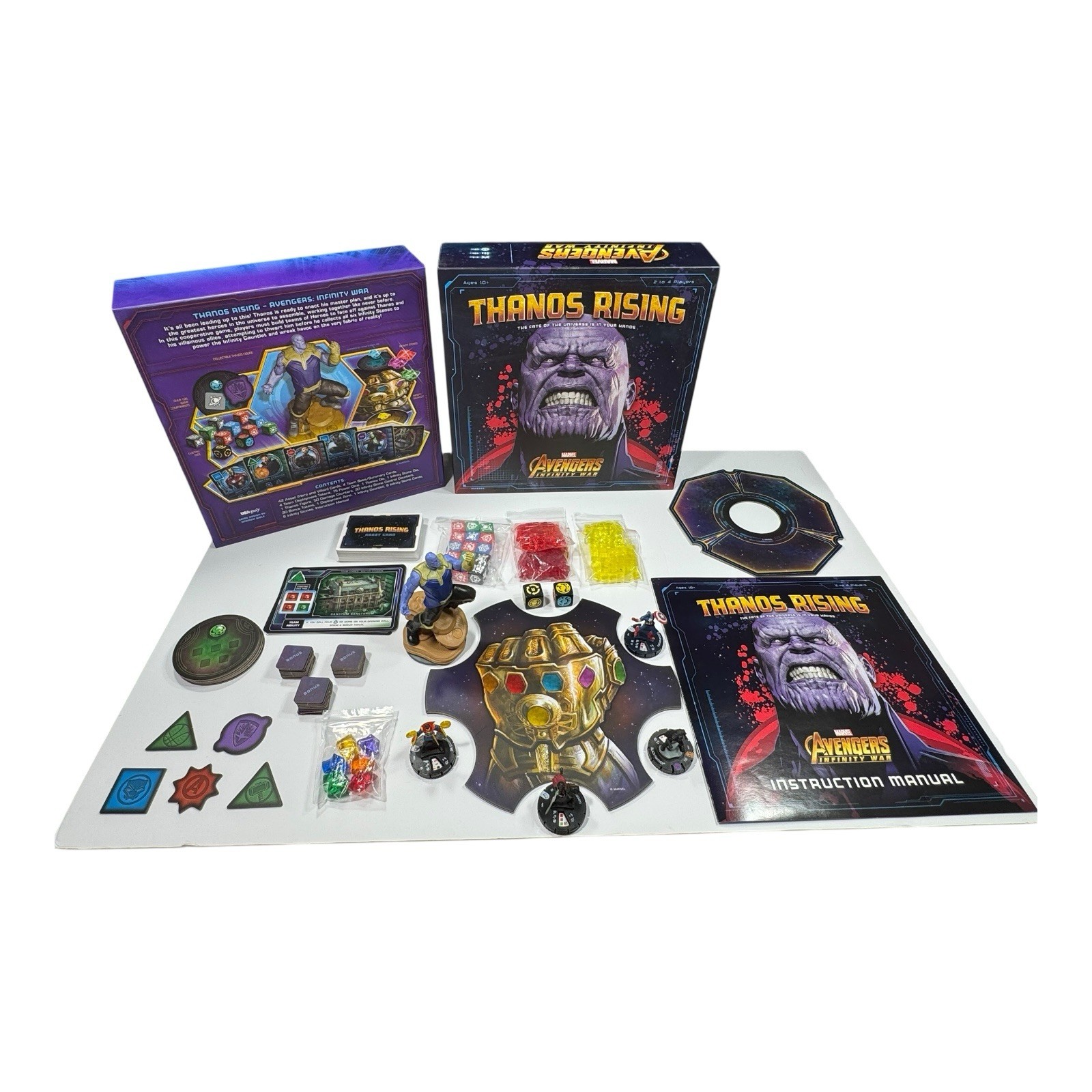 Avengers Infinity War Thanos Rising Marvel Board Game Complete Dice Bonus Pieces