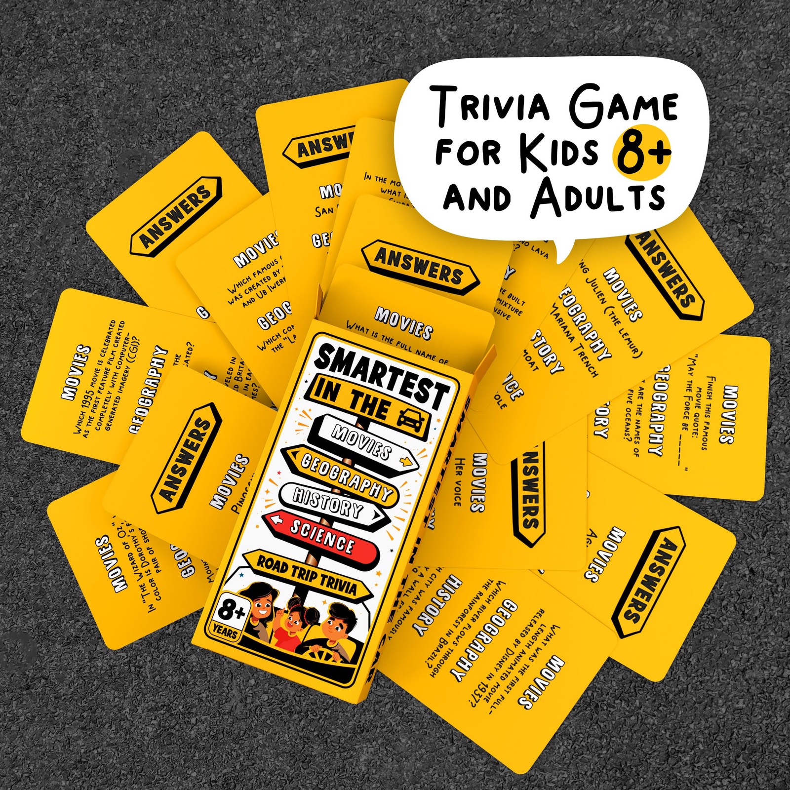 Road Trip Trivia – Road Trip Games for Kids Travel Essentials Car Activities …
