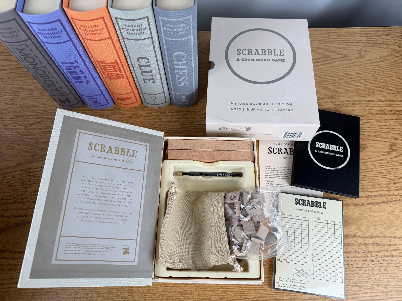 Vintage Linen Bookshelf Game Edition 7 Pack Bundle WS Game Company Open Box