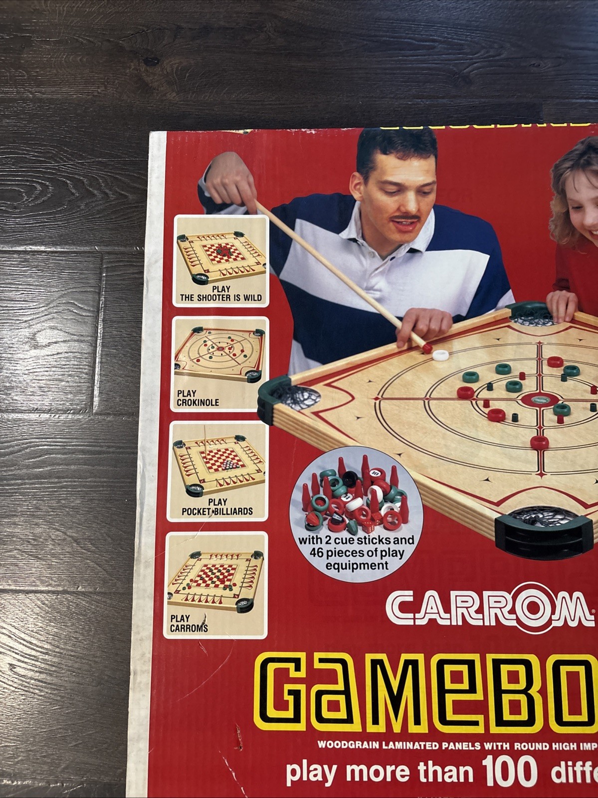 Vintage Carrom Wooden Game Board Table Model 100 Complete NEW Factory Sealed
