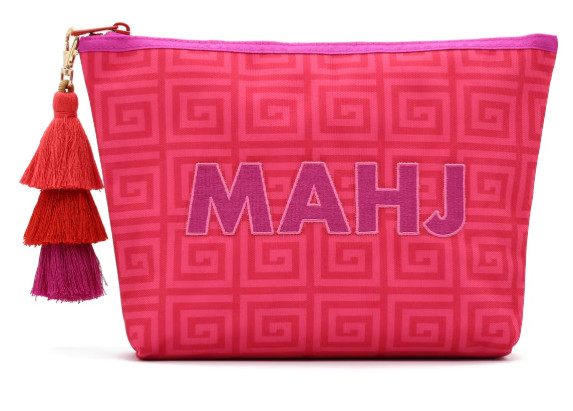 Jonathan Adler x Michaels Mahjong Pink MAHJ Tile Bag Zip Pouch NWT Ltd. Edition