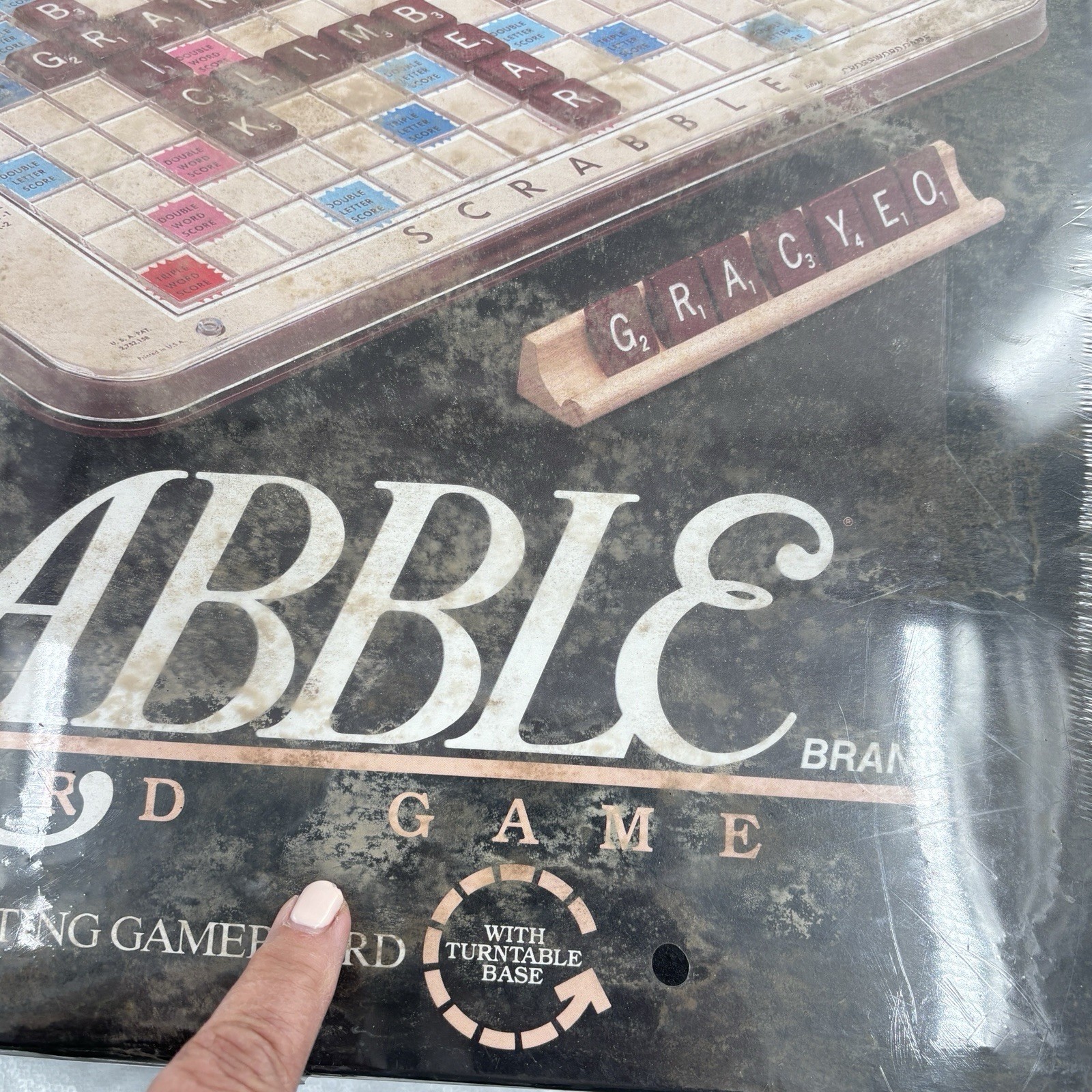 1989 Scrabble Deluxe Edition Rotating Board Milton Bradley 4034 VTG New READ