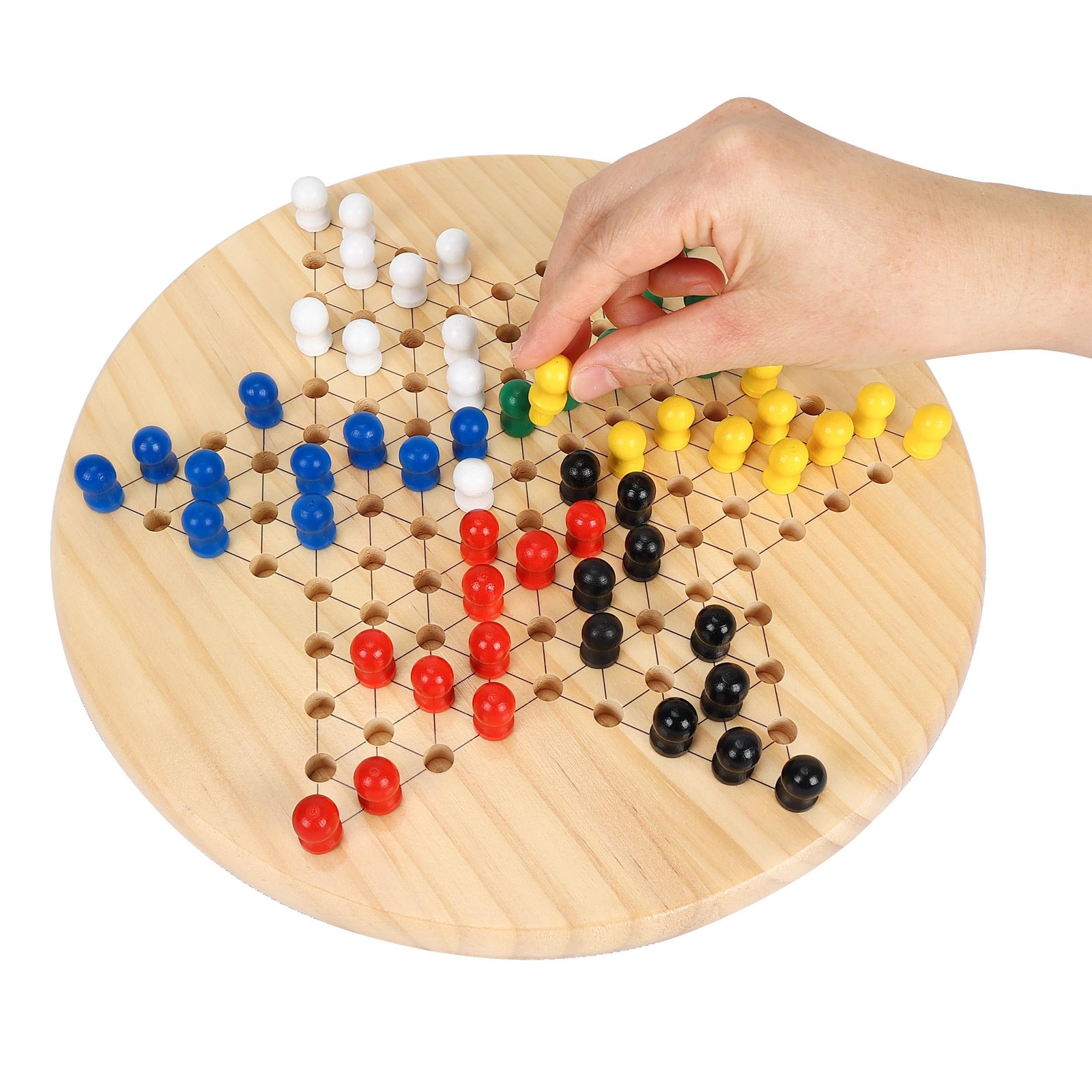 Chinese Checkers Board Game for Adults Seniors , 11.5 inches Wooden Checkers …