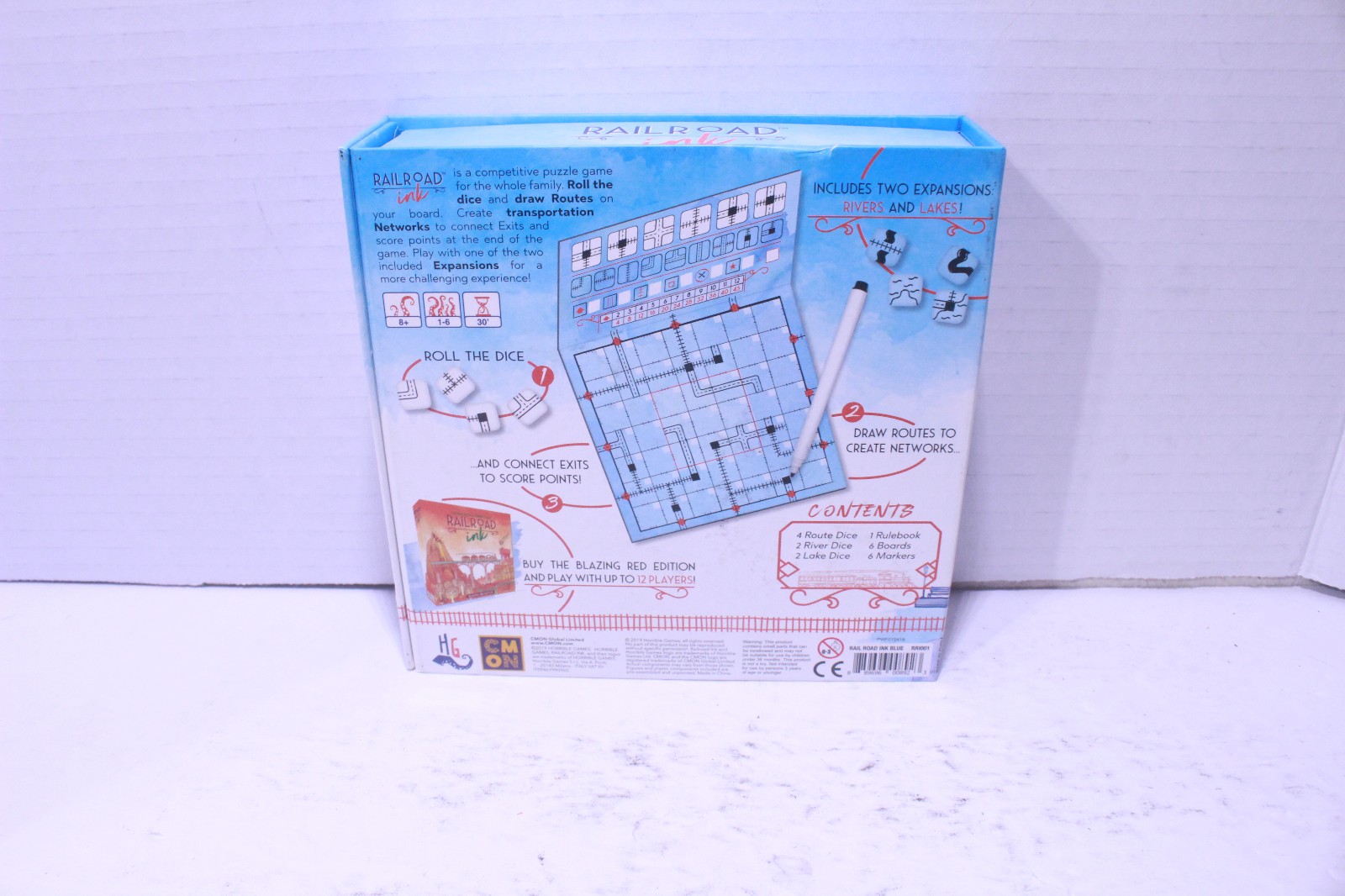 Railroad Ink: Deep Blue Edition Board Game by CMON – Family Strategy Fun