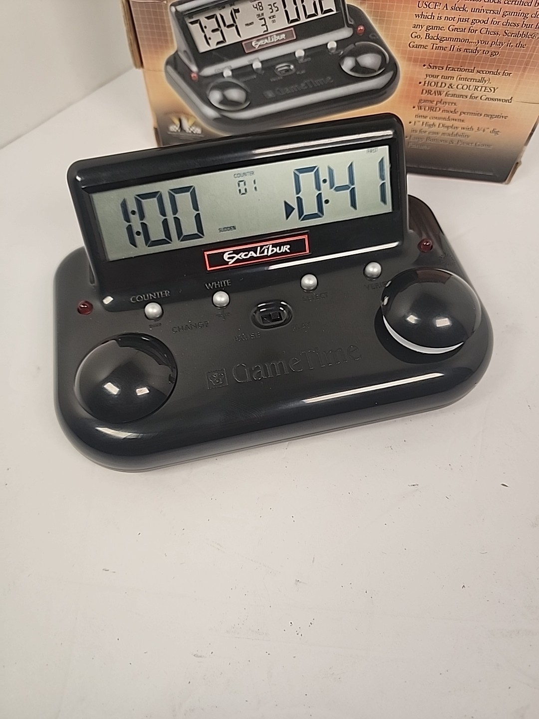 Excalibur Electronics Boardgame Game Time II Official Chess Clock Of USCF CIB