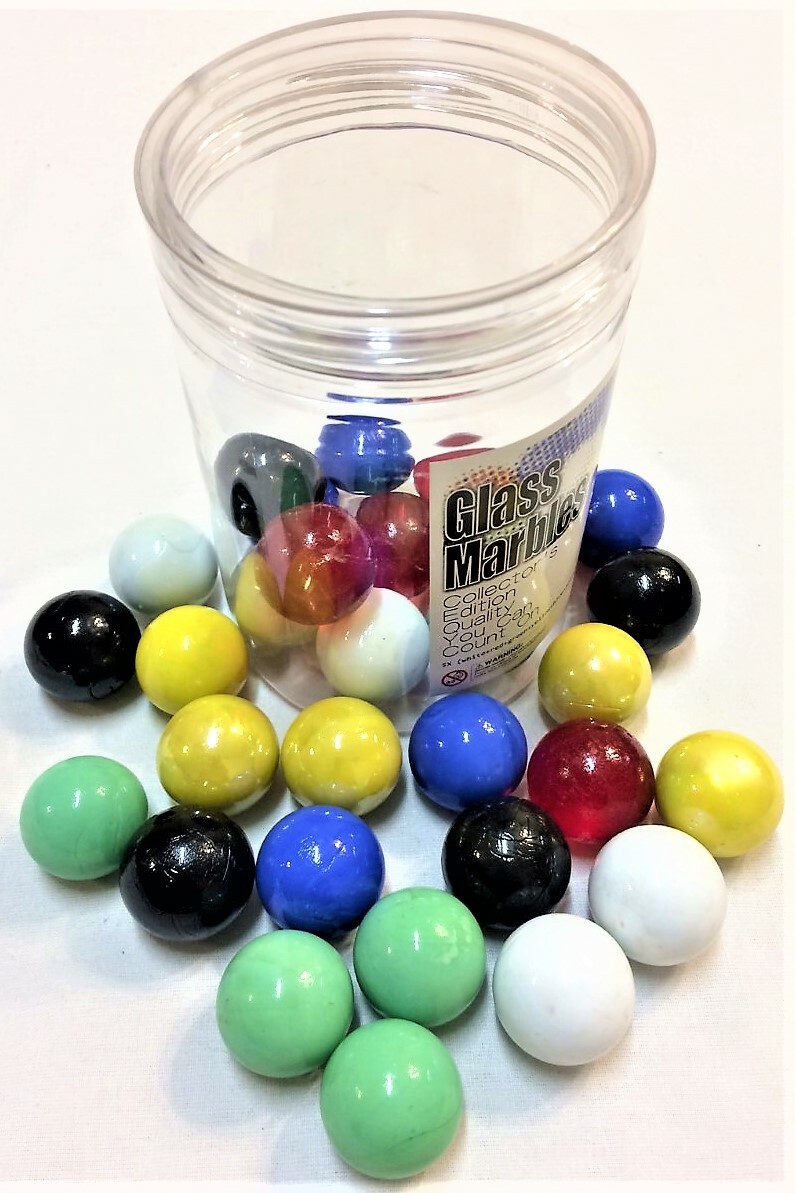 1 INCH Marbles Red Yellow Blue Green Black White 1″ 25mm 30 Opaque Solid Glass