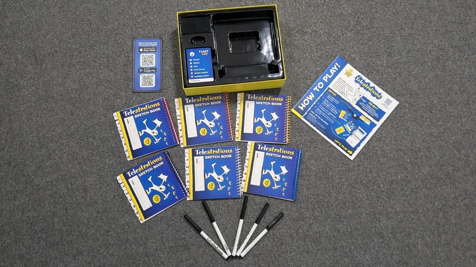 Telestrations USAopoly 2021 Telephone Game Sketched Out 4-6 Players Complete