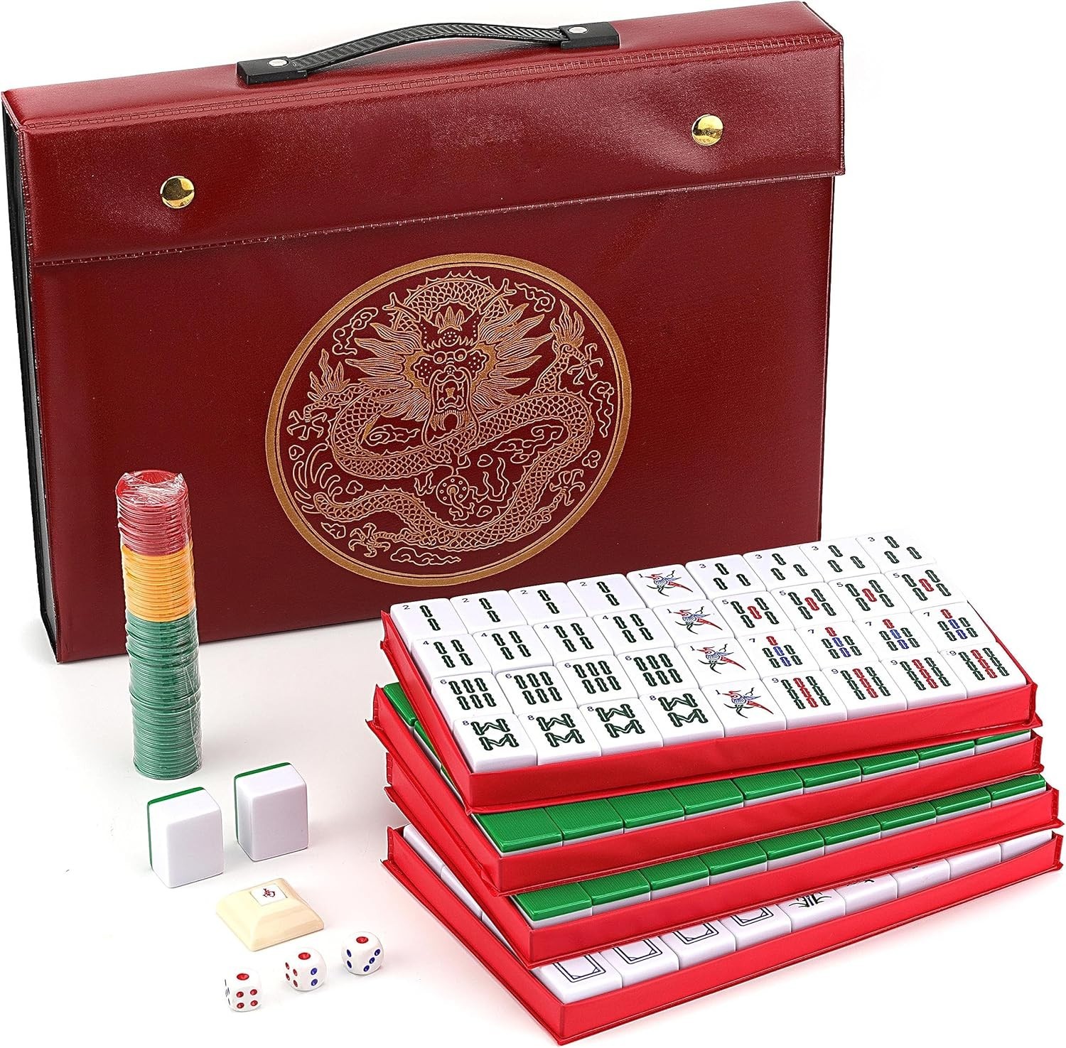Deluxe Mahjong Set – 146 Extra-Large Tiles & English Manual for Beginners