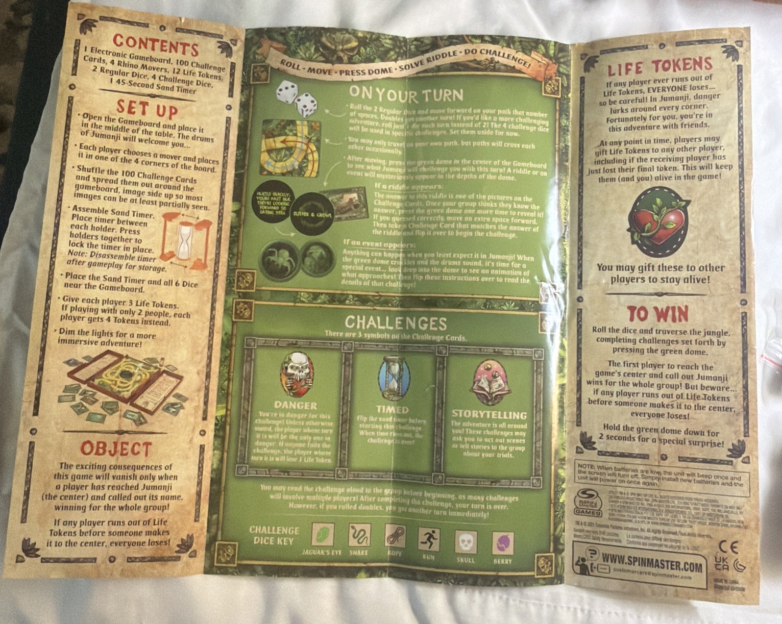 Jumanji Deluxe Electronic Board Game Adventure Game Spin Master – Tested Works*