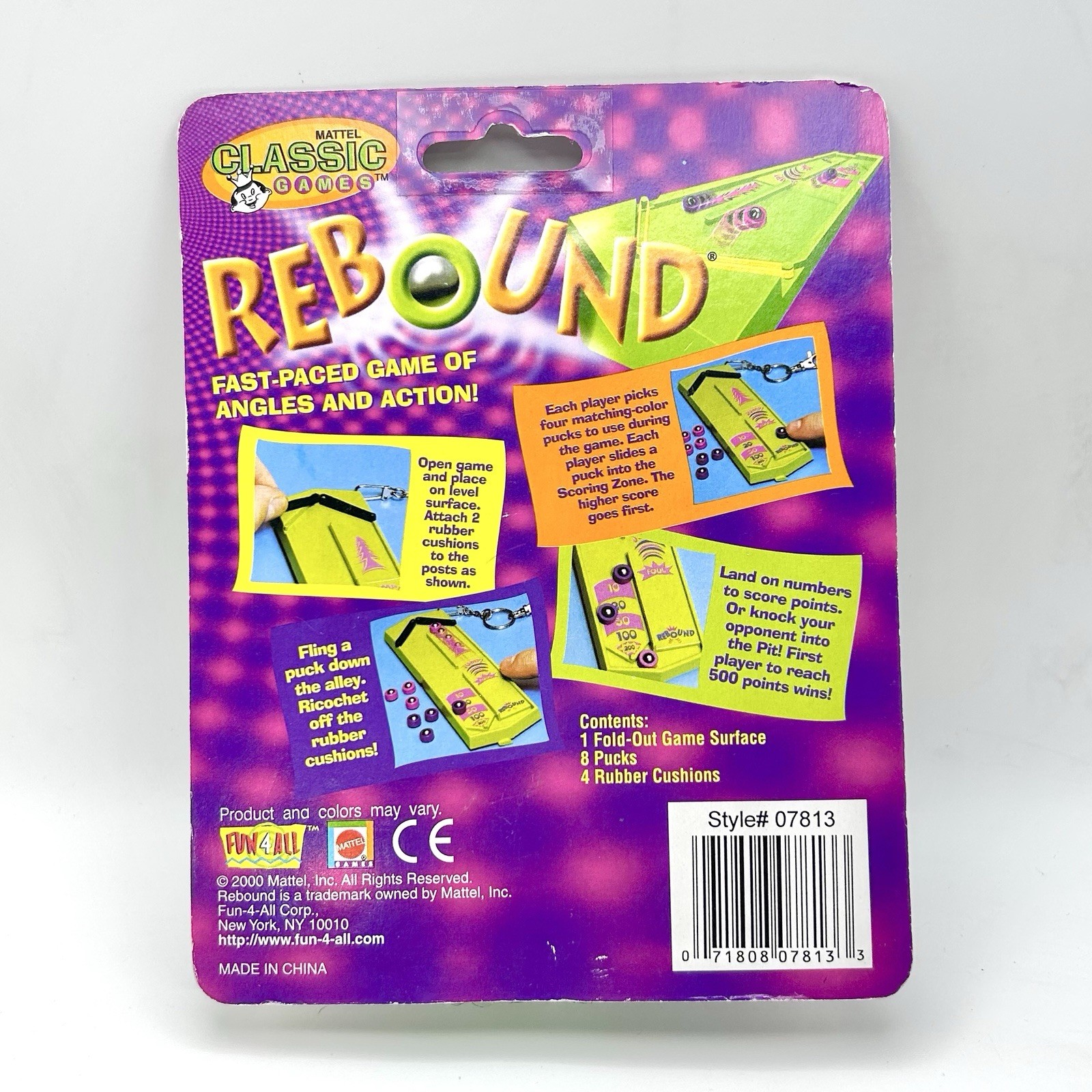 Vintage Mattel Rebound Keychain Fun 4 All Mini Board Game 07810 New Sealed NIP
