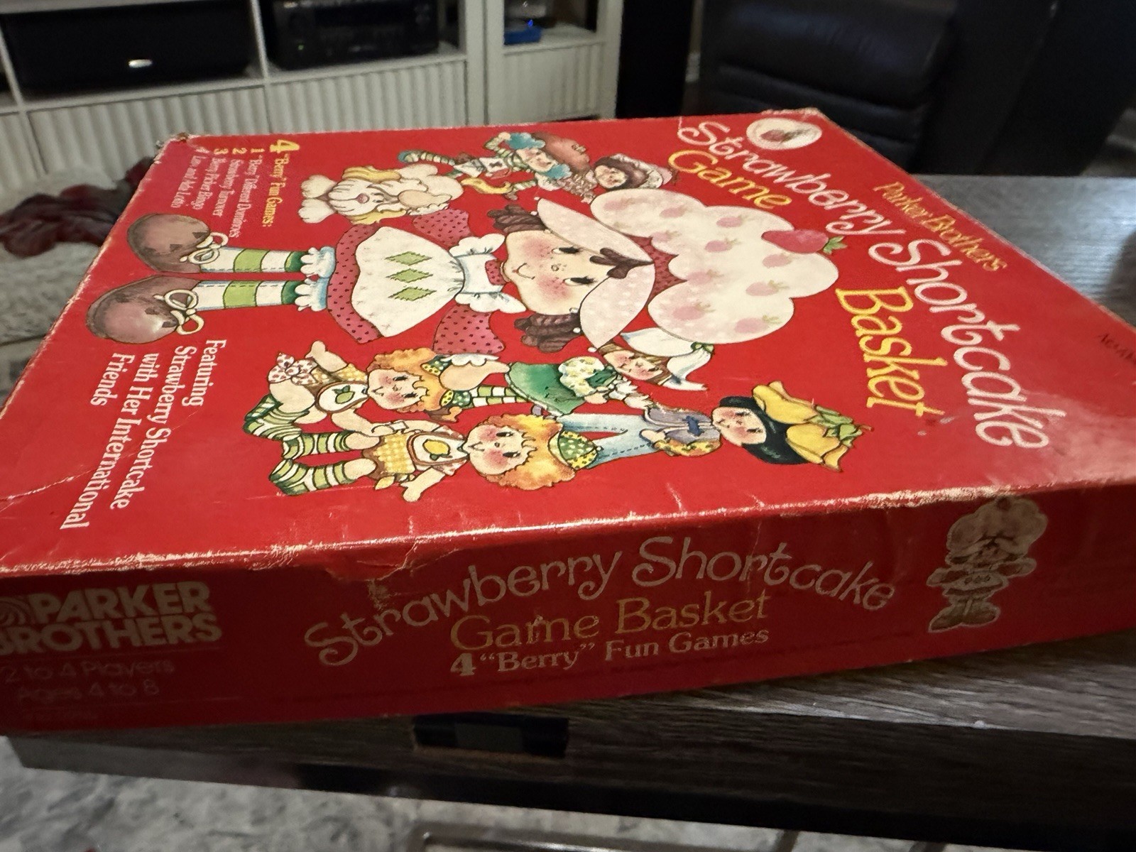 Vintage Strawberry Shortcake Game Basket 4 In 1 Game 1981 Parker Brothers
