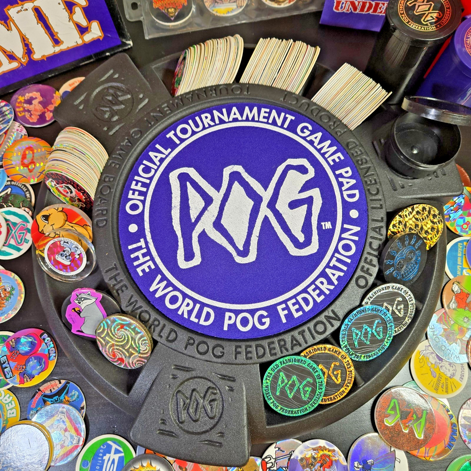 Vintage POG The Game, World POG Federation Milton Bradley Set 200+ POG’s 1995